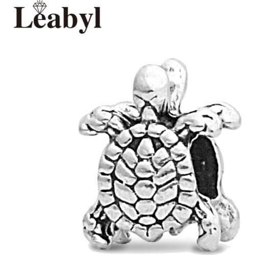 Leabyl Trendy Silver Color Turtle Charm for DIY Bracelet Bangle Summer Holiday Ocean Animal Beads