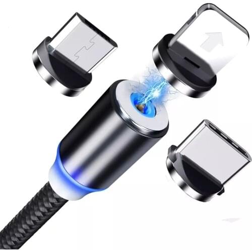 Magnetic Cable Type C Micro USB Cable For Phone Android USB C Fast Charge Universal Magnet Cord Charging For IPhone Quick Wire