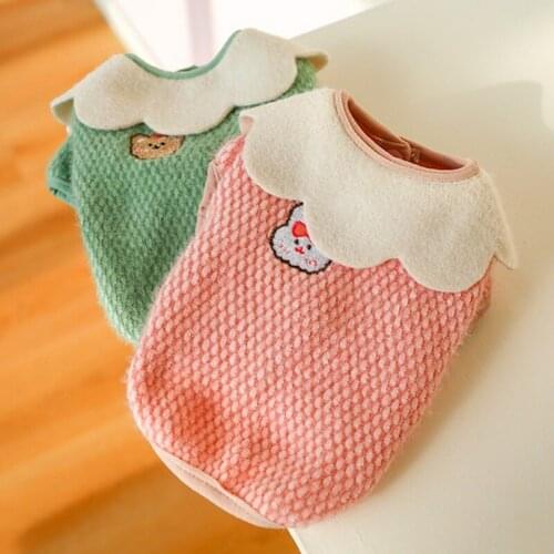 Cute Petal Collar Dog Clothes Cat Sweats Warm Pet Dog Clothes Puppy Outfits For Small Middle Large Dog Pullover Cat Clothing
