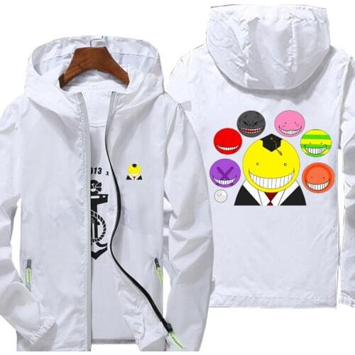 Mens Quick Dry Coat Assassination Classroom Sunscreen Waterproof UV Women thin Outwear Ultra-Light Windbreake Jacke