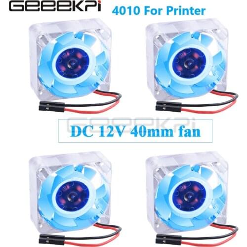GeeekPi 2 / 4 PCS Blue & RGB LED Light DC 12V 4010 PC Cooler Brushless Cooling Fan For 3D Prienters Or Router Heat Dissipation
