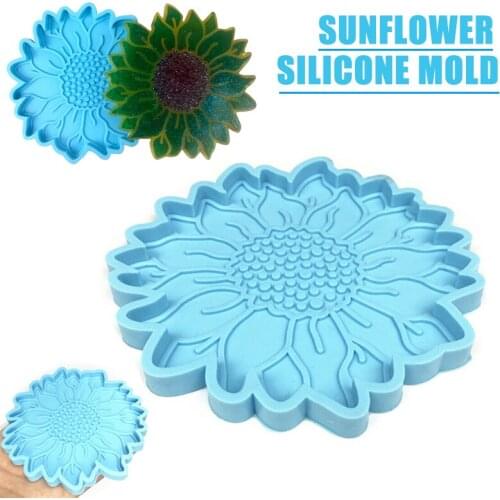 Sunflower Coaster Silicone Mould DIY Craft Crystal Epoxy Resin Casting Moulds Cup Mat Pad Mold Durable Handmade Making Tool