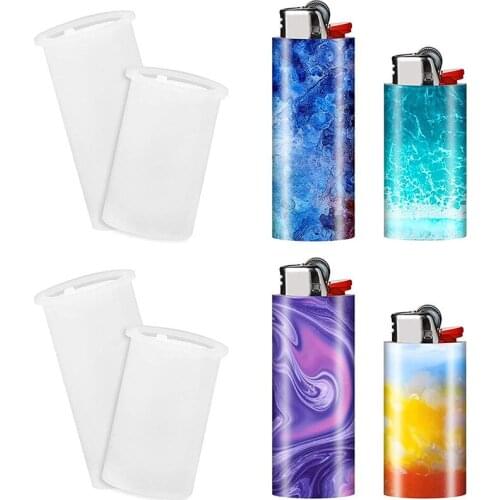 Crystal Epoxy Creative Size Two Lighter Protection Silicone Sleeve Resin Mold DIY Creative Products