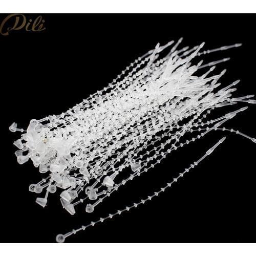Transparent Security Tie 3" Garment Hang Tag Knot String Plastic Ball Chain Cords For Price Label Hang Tag