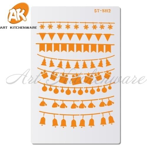 Merry Christmas Stencil For Walls Painting Scrapbooking Stamp Album Decorative Embossing DIY Craft Paper Card Flower Template