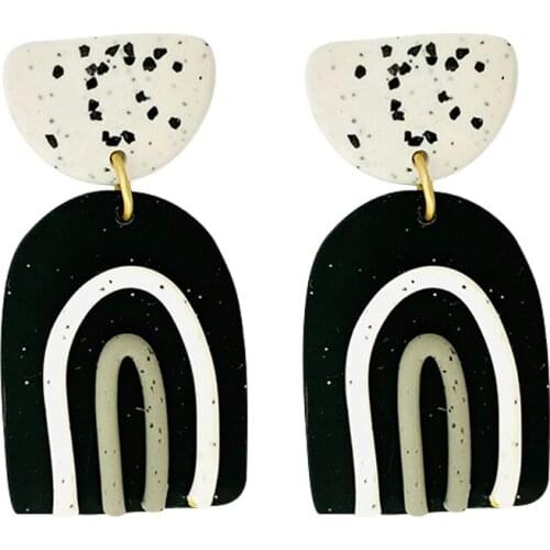 Polka Dot Polymer Clay Earrings for Women Geometric Fashion Earrings Handmade Clay Jewelry Accessories Hot Sale Girl Gift New