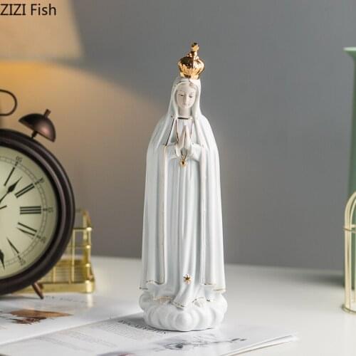 Modern Ceramics Virgin Mary Statue Countertop Decoration Porcelain Crafts Character Sculpture Gifts for Friends Home Decoration