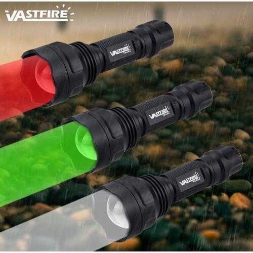 C8 1 Mode Zoomable LED Hunting Weapon Lights Green/Red/White Light can choose Tactical Waterproof for 18650