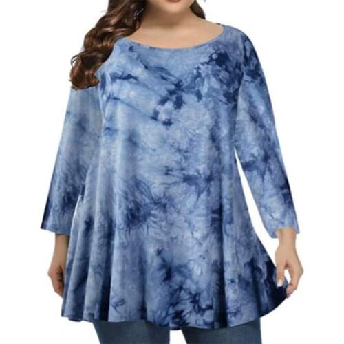 Loose O-Neck T-Shirt Plus Size Leopard Printing Ruffles Women Long Sleeve Blouse for Office