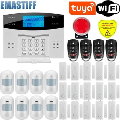 Tuya WIFI GSM home Security smart Alarm System Burglar kit LCD screen compatible with Tuya IP Camrea