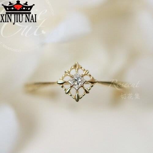 Unique Hollow Charm Ladies Ring Inlaid High Quality 14K Gold AAA Zircon Diamond Sun God Imprint Ring Casual Jewelry Fashion Gift