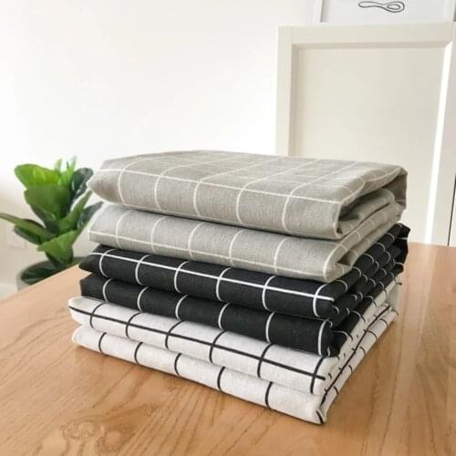 Polyester Oilcloth Waterproof Checkered Tablecloth blue and Black And White Kitchen Dinning Decorative Table Cover Restaurant