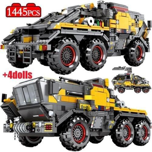 Military Tank Cargo Van Transport Truck Building Blocks High-Tech City Wandering Earth Carrier Car Bricks Boys Toys