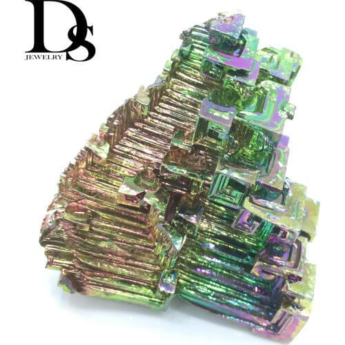 DS 20g Colorful Bismuth Crystals High Pure Bismuth Bi Metal Crystal Rainbow Metal Mineral Specimen Artwork Home Decration Gift