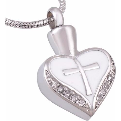 Stainless Steel Jewelry Eternity Love Memorial Cross Cremation Pendant Urn Locket Necklace Not Turn Off Color Name Engraved