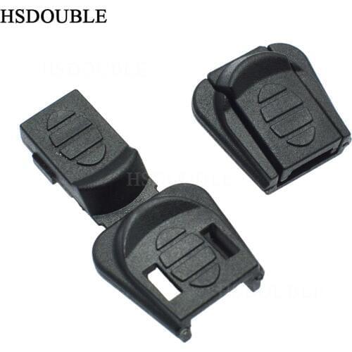 Zipper Pulls Cord Stopper End Lock Zip Clips Rope Buckle Paracord Black