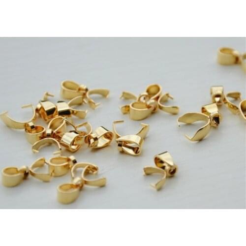 10pcs/lot 5/17/19mm Length Gold/Silver Melon Seed Buckle Pendants Clasps Bails Connectors Charm Bail Bead For DIY Jewelry Making