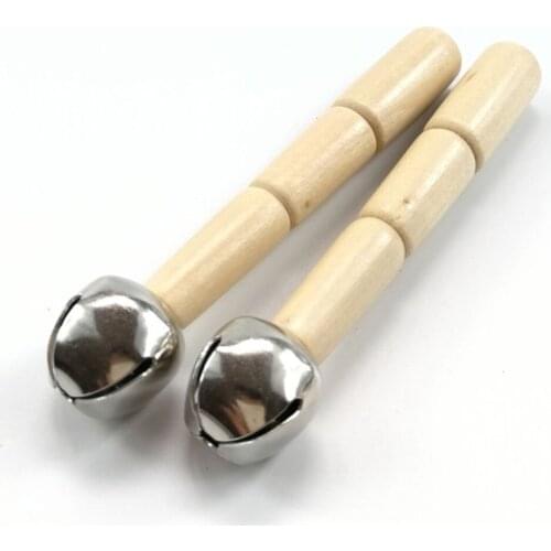 1Pc Baby Handbell Wooden Handle Bell Percussion Toys Percussion Toys Portable Infant Musical Instrument Early Education Supplies