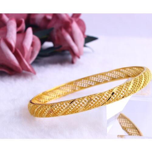 2019 JH Brand Fanshion Women Bangle Hollow Pattern Dubai Middle Geometric Bangle 52mm Jewelry Accessories Womens Gifts