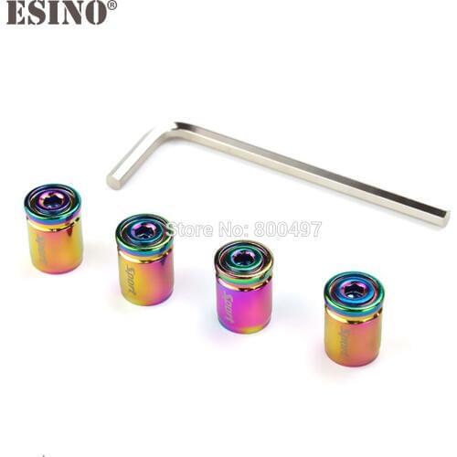 4 x Newest Colorful Car Styling Anti-theft Stainless Wheel Tire Valve Stem Caps Zinc Alloy Wheel Tire Stem Air Valve Caps