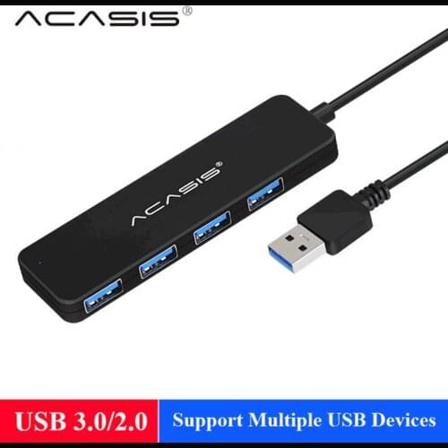 Acasis USB 3.0 Hub 4 Port External USB Splitter 2.0 with Micro Hub USB 3,0 Port Charging for iMac Accessories USB Extension#40