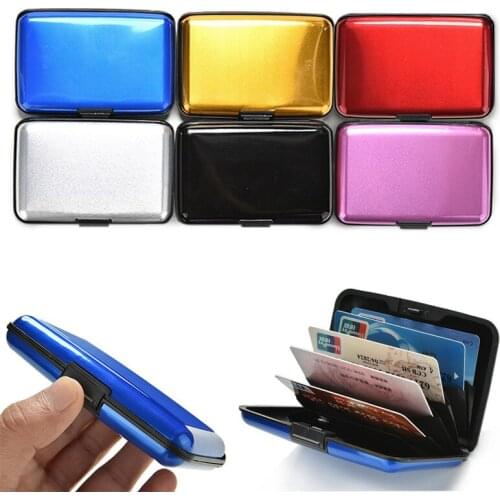 Aluminum Metal Bankcard Blocking Hard Case Wallet Credit Card Anti-RFID Scanning Protect Holder Carteira Feminina Masculina