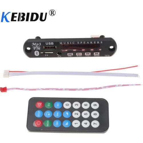 Kebidu Bluetooth Decoder Board MP3 Player Receiver for Car Kit Color Screen FM Radio TF USB 3.5mm AUX Audio For iphone XS