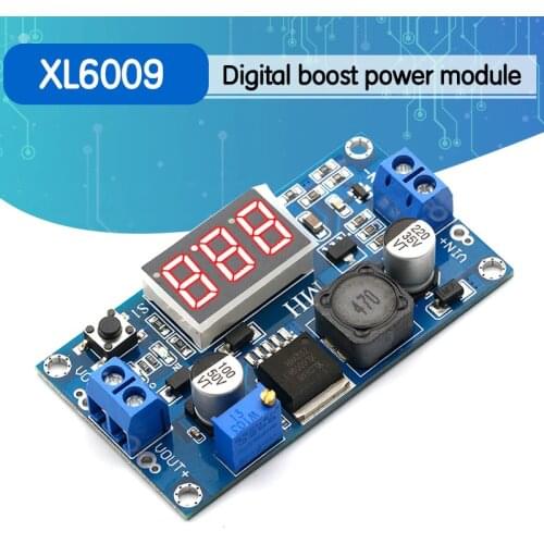 DC-DC XL6009 Digital Boost Step Up Power Supply Module Adjustable 4.5-32V to 5-52V Step-up Voltage Regulator With LED Voltmeter