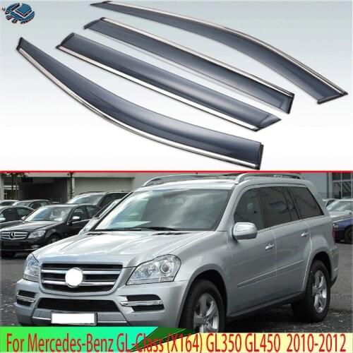 For Mercedes-Benz GL-Class (X164) GL350 GL450 2010-2012 Plastic Exterior Visor Vent Shades Window Sun Rain Guard Deflector 4pcs