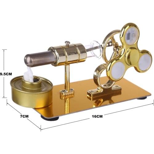 Stirling Engine Model Stirling Physical Experiment Engine Creative Gift with Luminous Gyroscope - Golden