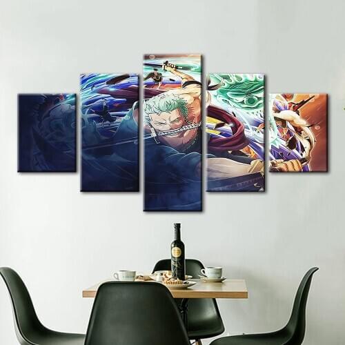 Canvas HD Prints One Piece Painting Art Roronoa Zoro Poster Modern Japanese Cartoon Home Decor Modular Living Room framework