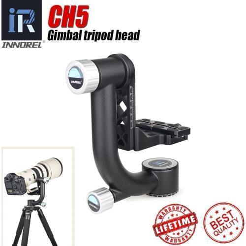 INNOREL CH5 Tripod Head QR Plate Carbon Fiber Gimbal for Telephoto Lens 720°Rotation High Precision CNC