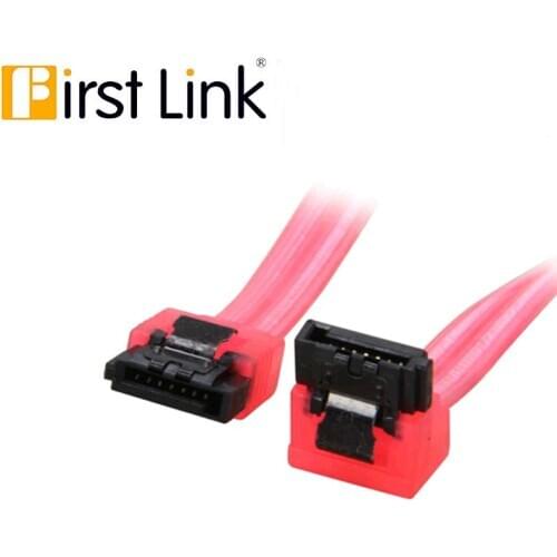 180 to 90 Degree 6Gb / s SATA3 Serial ATA Data Cable with Latch for SATA 3.0 SATAIII 6Gbps HDD Hard Drive / SSD-UV Red