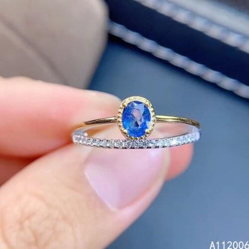 KJJEAXCMY boutique jewelry 925 sterling silver inlaid natural sapphire ring trendy ladies popular ring support testing