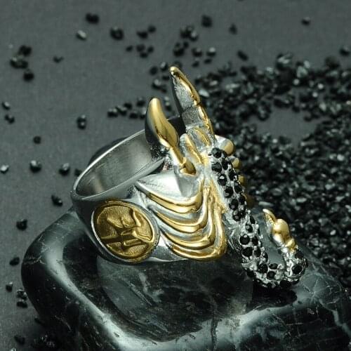 Stainless Steel Black Scorpion Finger Ring Titanium Steel Mens Ring Punk Ring Jewelry