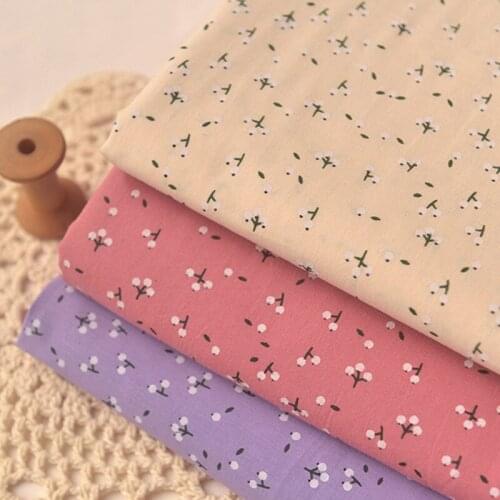 Half Meter 3 Colors to Choose Garden Flower Print 100% Cotton Fabric For Garment Han Cloth Dress Curtain Table Cloth CR-1092