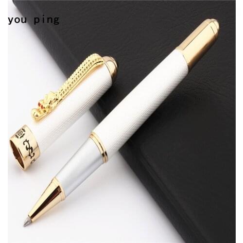 Luxury high quality Jinhao1000 White pearl Dragon Color Business office Nib Medium Rollerball Pen New
