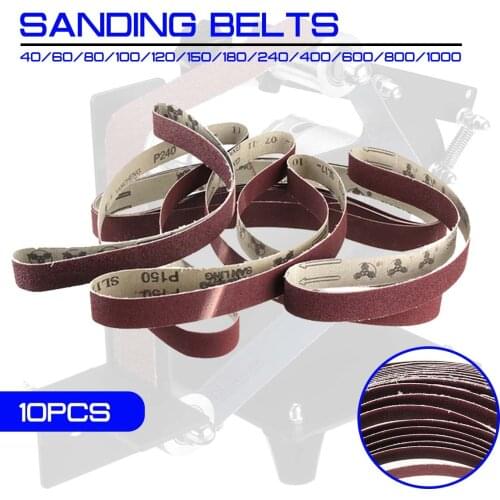 30mm x 580mm 10pcs 60 to 1000 Grit Sanding Belts For Belt Sander Attachment Use Motor/Angle Grinder