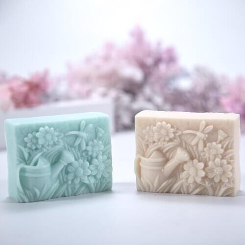 Cuboid Flower Shape Silicone Soap Mold Reusable Silicone Molds For DIY Homemade Craft Soap Making Easter Favors