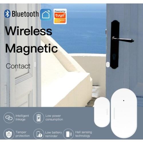 Tuya Bluetooth Smart Window Door Sensor Gate Detector Security Alarm System Smart Life App Remote Control Bluetooth Hub Required