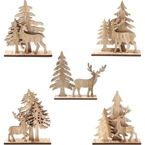 Merry Christmas Wooden Santa Claus Elk Ornament Christmas Tree Decorations For Home 2019 Noel Xmas Ornament New Year 2020