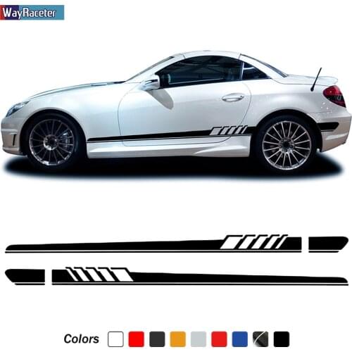 2 Pcs Car Door Side Stripe Skirt Sticker Vinyl Decal For Mercedes Benz SLK Class R170 R171 R172 SLK55 AMG SLK200 250 Accessories