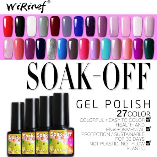 WiRinef 8ml Nude Pure Colors Gel Polish UV Led Nail Gel UV Gel Color Led Vernish Charming Nail Art Polish Varnish Gel