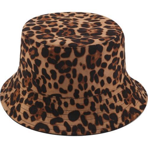 2020 New Suede Leopard Basin Bucket Hat Women Printed Fisherman Hats Female Spring Summer Outdoor Leisure Sun Hat Wholesale