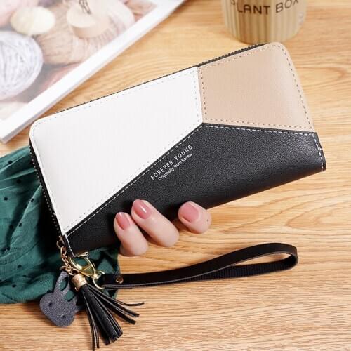 Women Wallet PU Leather Purse Long Wallet Patchwork Pouch Handbag Women Coin Purse Card Holders Clutch
