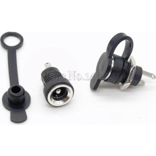 DC-022B All-Copper Material DC Power Supply Jack Socket Female Panel Mount Connector 5.5mm 2.5mm With a Waterproof Cap DC022B