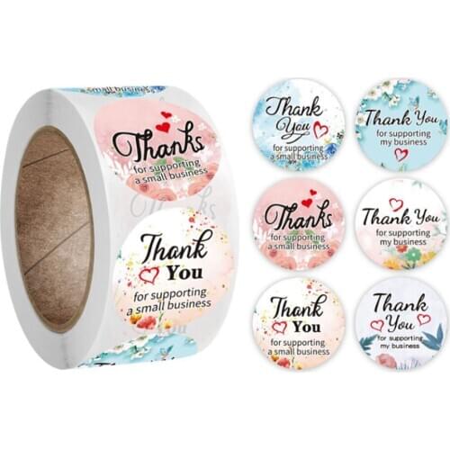 1Inch Thank You for You Supporting My Small Business Stickers Roll Seal Labels Sticker For Wedding Scrapbooking Envelope Sticker
