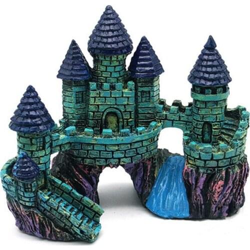 1Pcs Aquarium Fish Tank Landscaping Resin Castle Villa Artificial Decor Ornament Fish Tank Aquarium Accessories Decoration