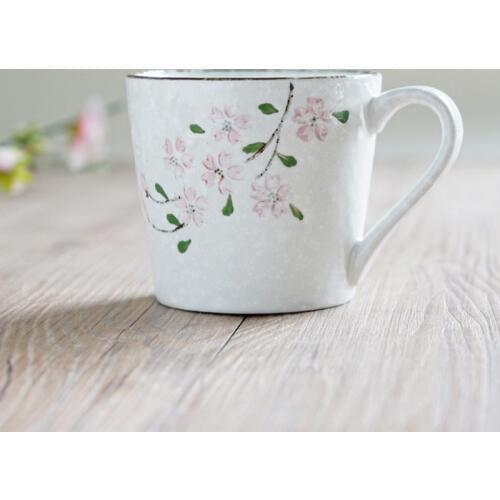 1pc Japanese Sakura Mug Ceramic Water Mug Cherry Blossom Milk Coffee Mug Water Cup Drinkware Supply 265ml