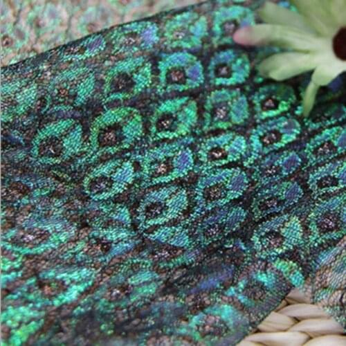 10 meters colorful Peacock mesh High density laser hexagonal mesh cloth Skirt Childrens Wear Costume Wedding holographic Fabric